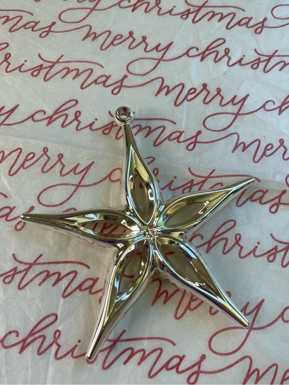 Nambe Silver Five-Point Star Holiday Ornament